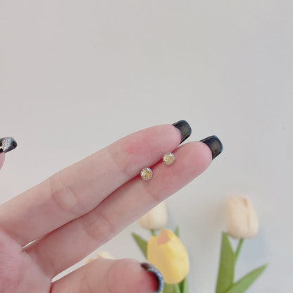 [Royal Jewelry]Sparkling Colorful Round Shape Earrings
