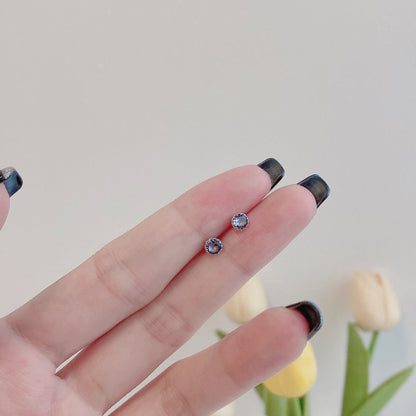 [Royal Jewelry]Sparkling Colorful Round Shape Earrings