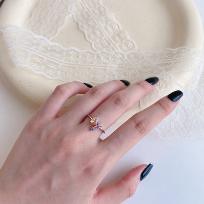 [Royal Jewelry]Radiant Colorful Multi Cut Daily Ring
