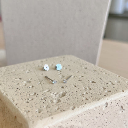 [Royal Jewelry]Delicate Solitaire Earrings
