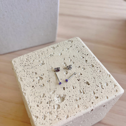 [Royal Jewelry]Delicate Solitaire Earrings