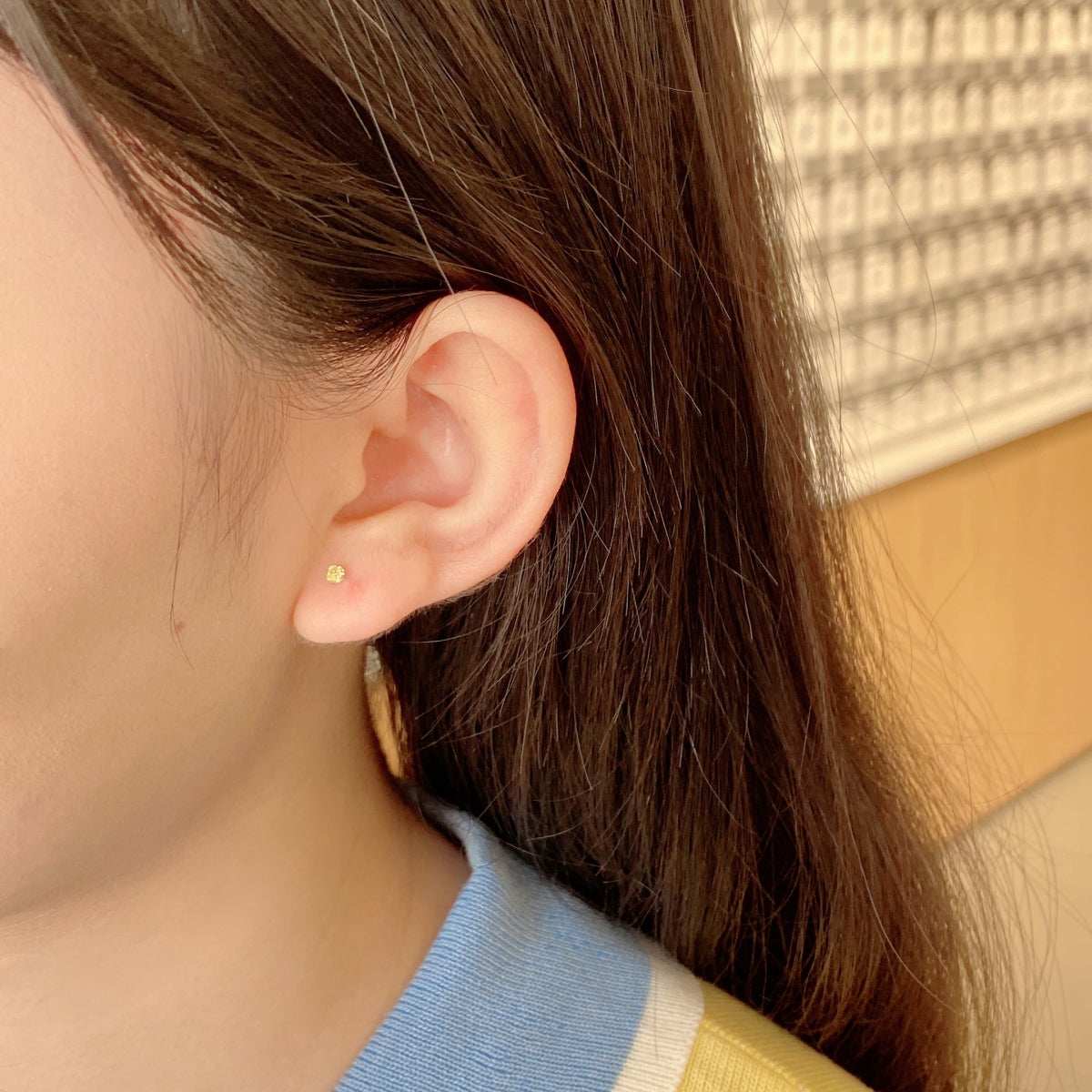[Royal Jewelry]Delicate Solitaire Earrings