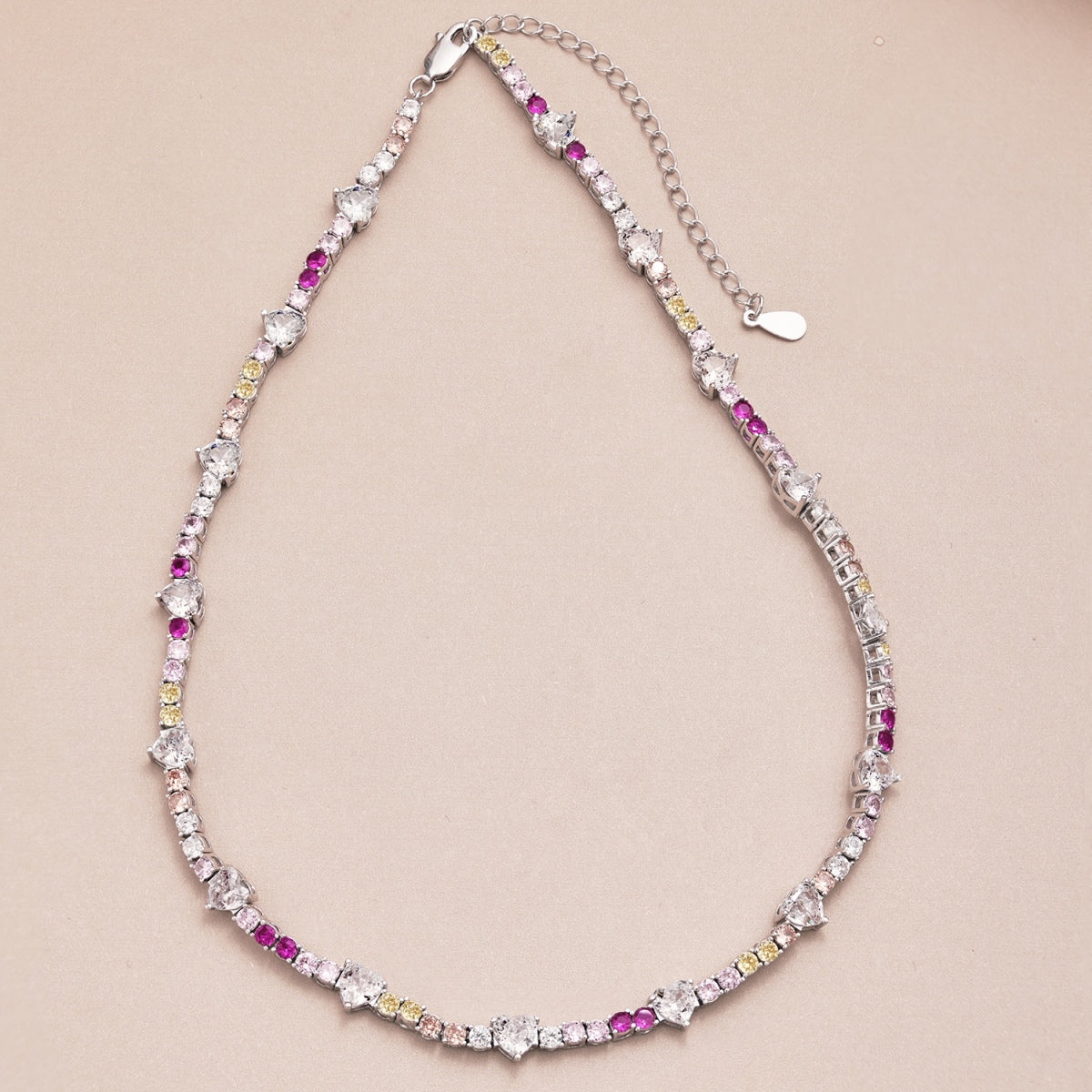 [Royal Jewelry]Delicate Colorful Rainbow Tennis Chain