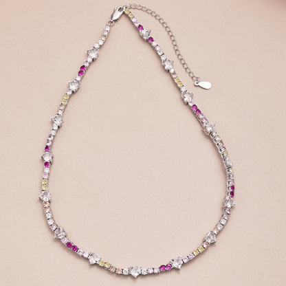 [Royal Jewelry]Delicate Colorful Rainbow Tennis Chain