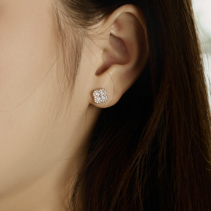 [Royal Jewelry]Four-Leaf Clover Flower Shaped Earrings