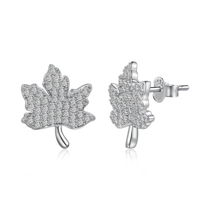 [Royal Jewelry]Exquisite Maple Leaf Design Earrings