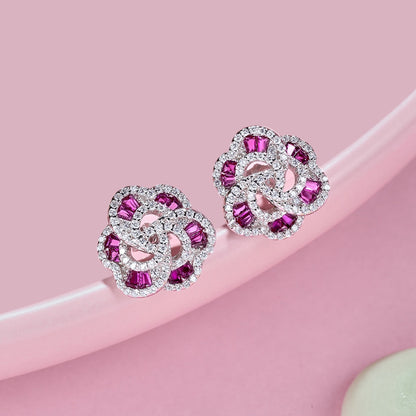 [Royal Jewelry]Exquisite Flower Shape Daily Earrings