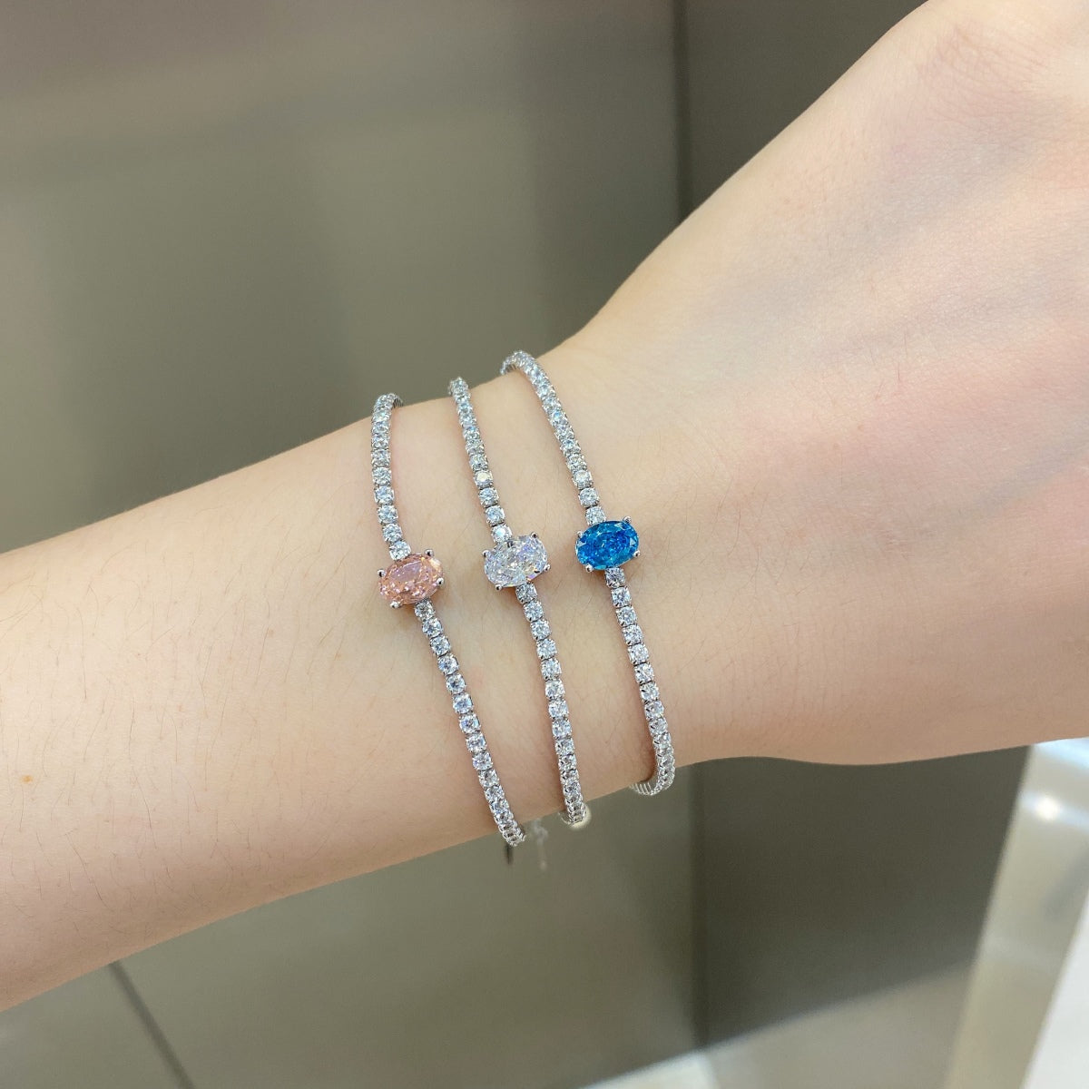 [Royal Jewelry]0.75 Carat Exquisite Oval Cut Daily Bracelet