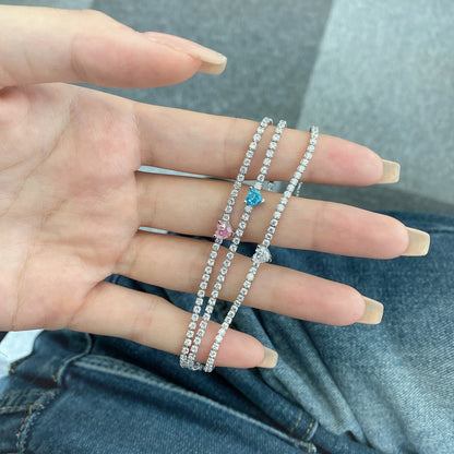 [Royal Jewelry]0.5 Carat Elegant Romantic Heart Shape Lover Bracelet