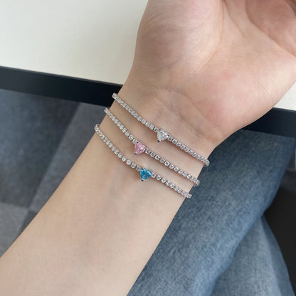 [Royal Jewelry]0.5 Carat Elegant Romantic Heart Shape Lover Bracelet