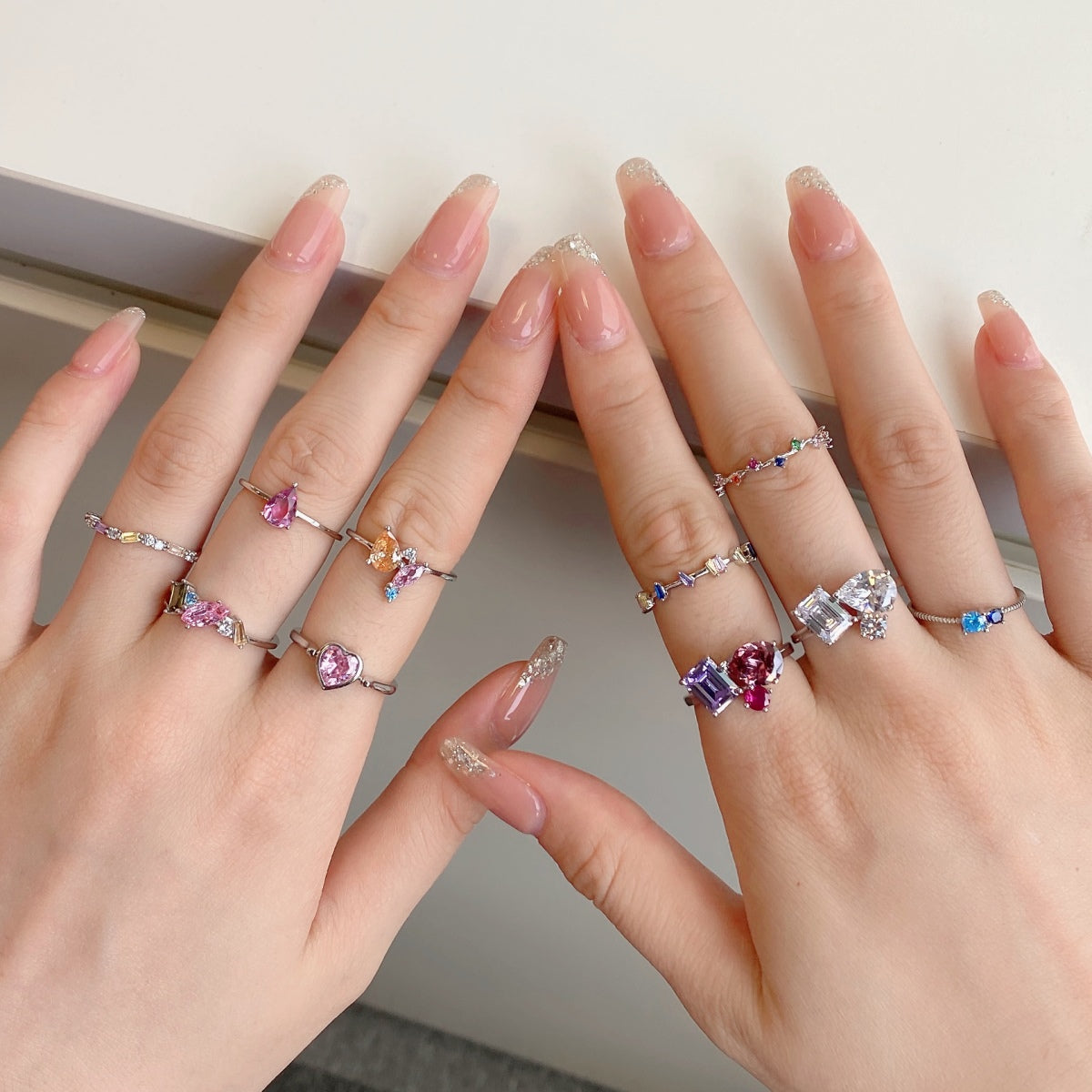 [Royal Jewelry]Radiant Colorful Multi Cut Daily Ring