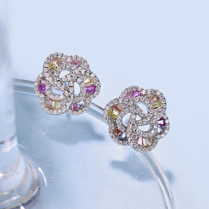 [Royal Jewelry]Exquisite Flower Shape Daily Earrings