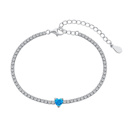 [Royal Jewelry]0.5 Carat Elegant Romantic Heart Shape Lover Bracelet