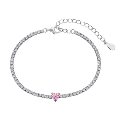 [Royal Jewelry]0.5 Carat Elegant Romantic Heart Shape Lover Bracelet