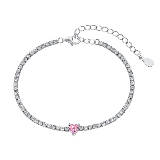 [Royal Jewelry]0.5 Carat Elegant Romantic Heart Shape Lover Bracelet