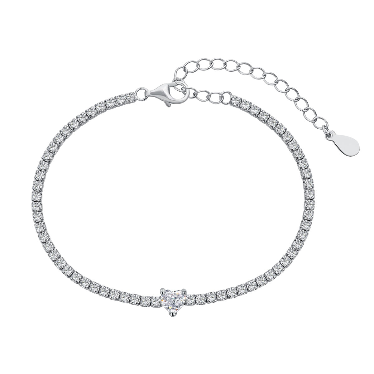 [Royal Jewelry]0.5 Carat Elegant Romantic Heart Shape Lover Bracelet
