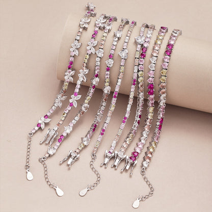 [Royal Jewelry]Romantic Heart Shape Round Cut Lover Bracelet
