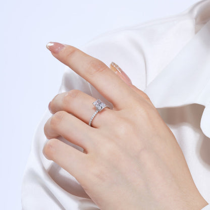 [Royal Jewelry]2.0 Carat Dazzling Sparkling Radiant Cut Party Ring