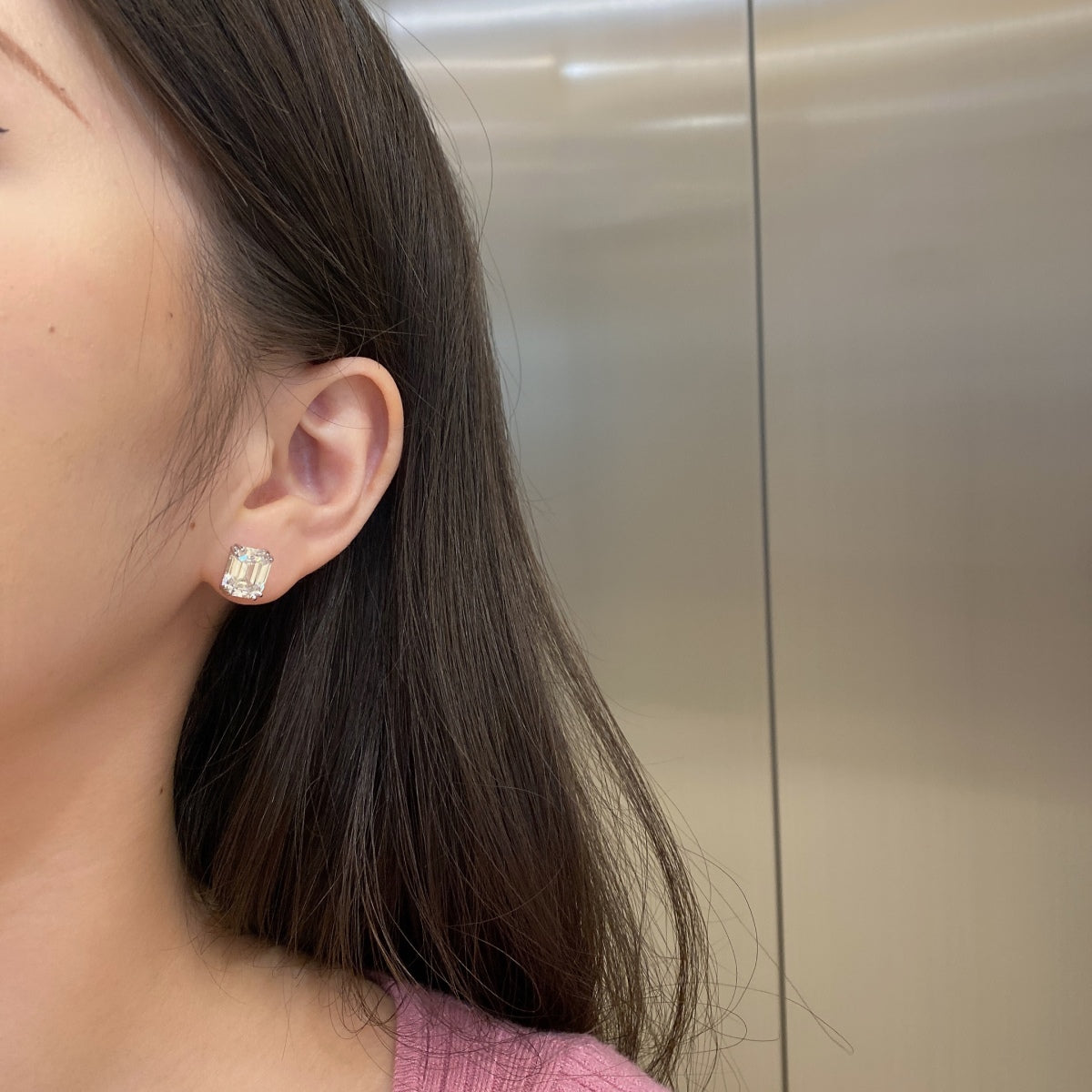 [Royal Jewelry]Dazzling Square Shape Earrings