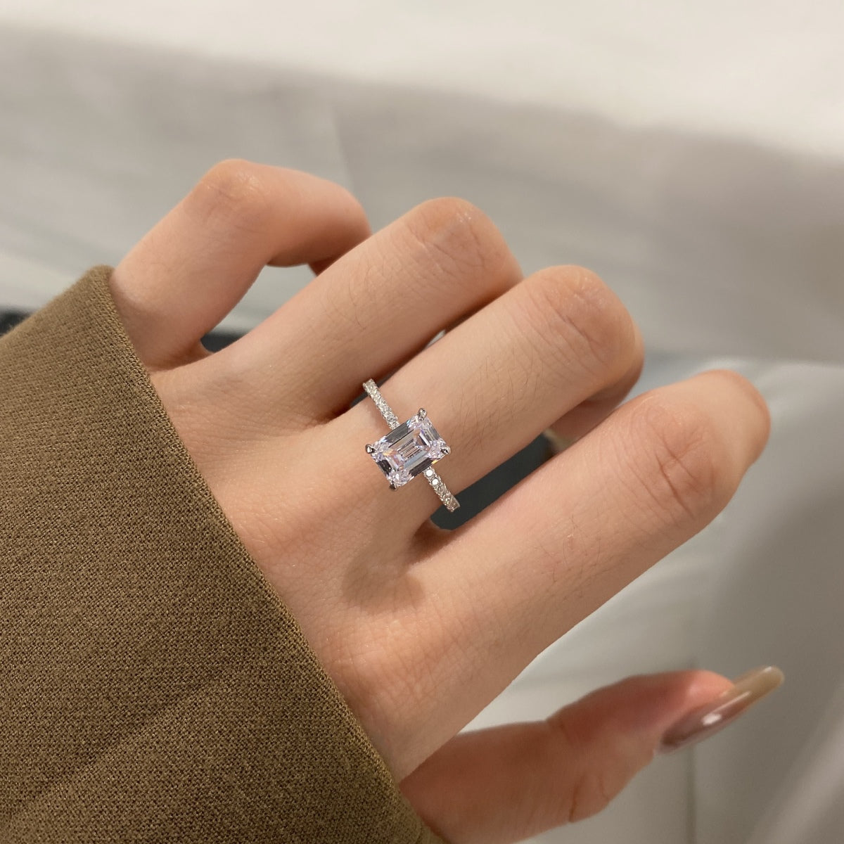 [Royal Jewelry]2.0 Carat Scintillating Ornate Radiant Cut Party Ring
