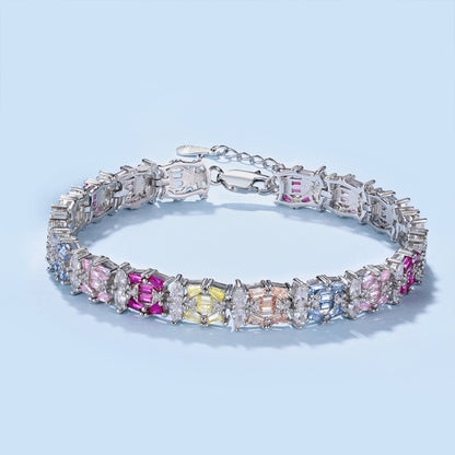 [Royal Jewelry]Delicate Colorful Multi Cut Party Bracelet
