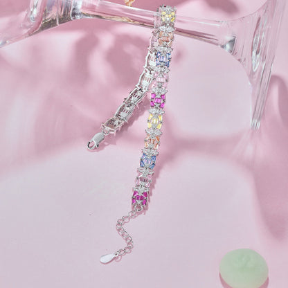[Royal Jewelry]Delicate Colorful Multi Cut Party Bracelet
