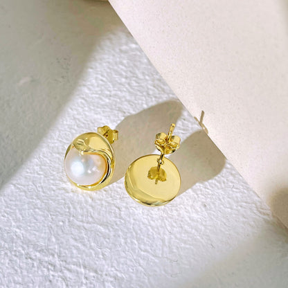 [Royal Jewelry]Dainty Bread Pearl Earrings