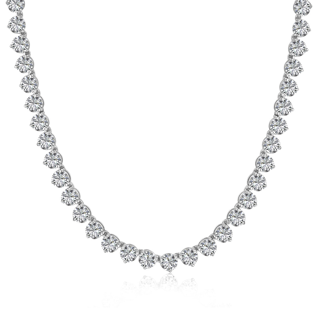 [Royal Jewelry]Ornate Heart Cut Tennis Necklace