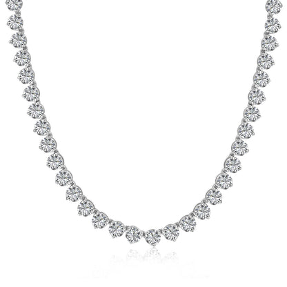 [Royal Jewelry]Ornate Heart Cut Tennis Necklace