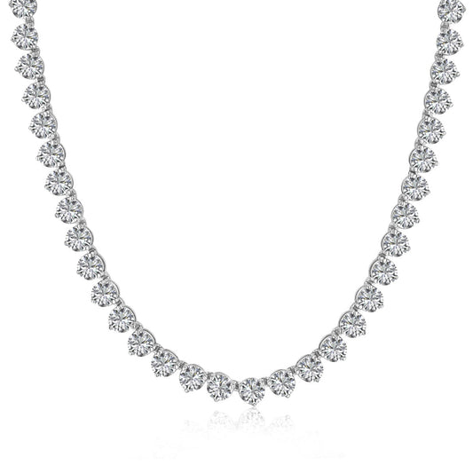 [Royal Jewelry]Ornate Heart Cut Tennis Necklace