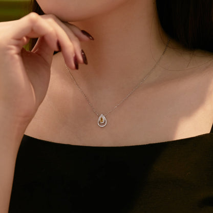 [Royal Jewelry]Sparkling Pear Cut Necklace