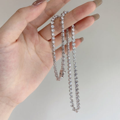 [Royal Jewelry]Ornate Heart Cut Tennis Necklace