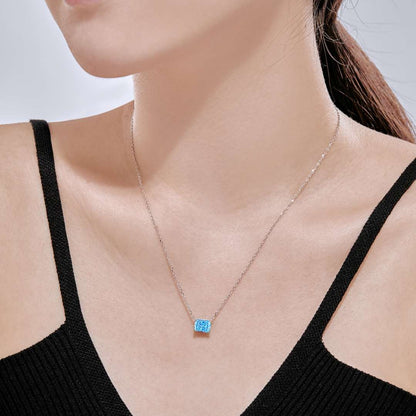 [Royal Jewelry]Luxurious Square Shape Colorful Necalack