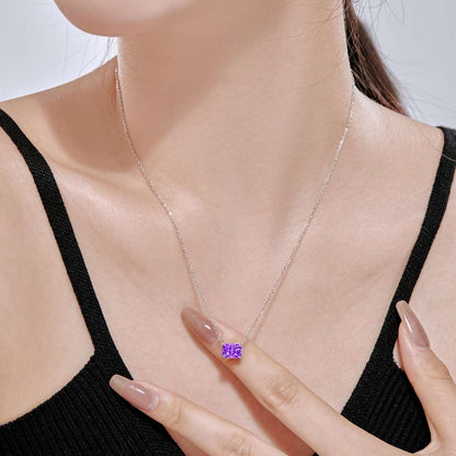 [Royal Jewelry]Luxurious Square Shape Colorful Necalack