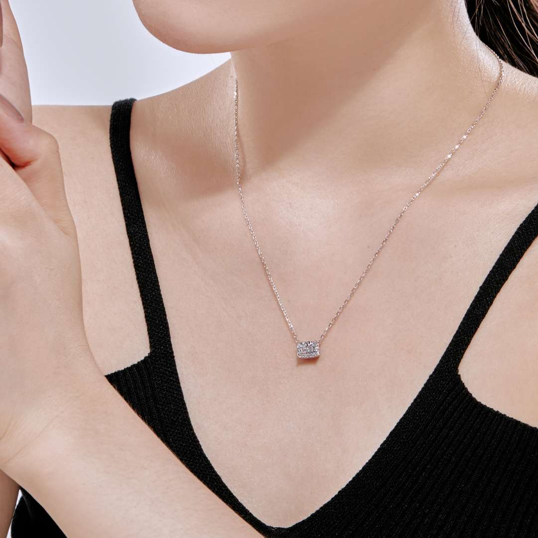 [Royal Jewelry]Luxurious Square Shape Colorful Necalack