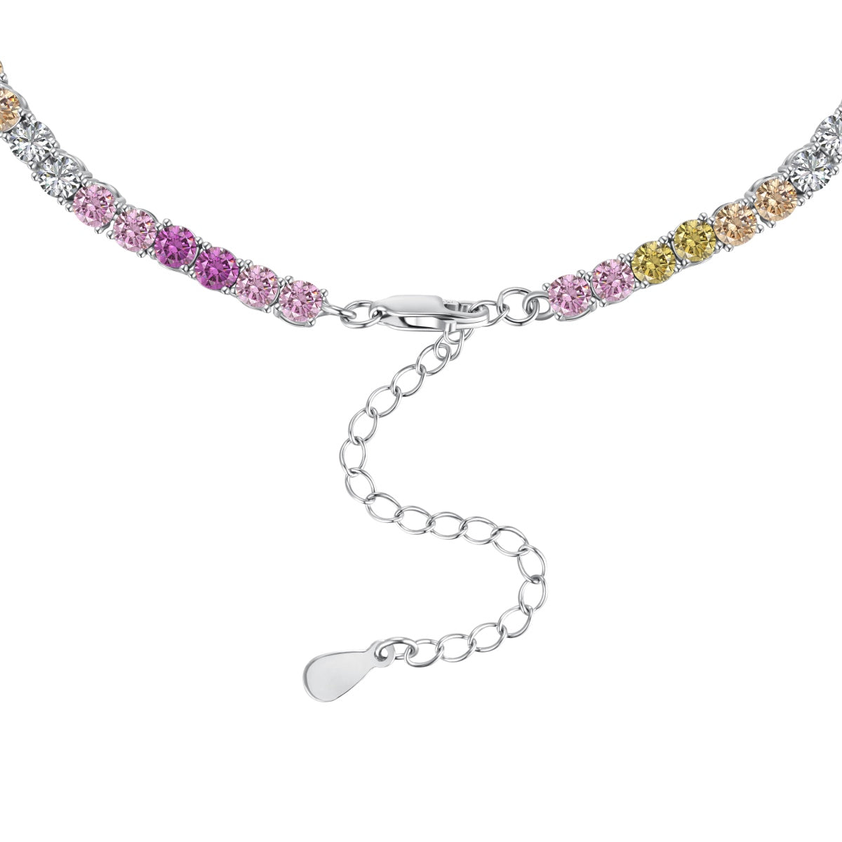 [Royal Jewelry]Delicate Colorful Tennis Necklace