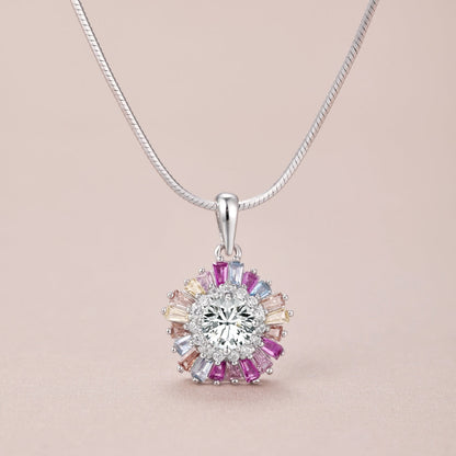 [Royal Jewelry]Charming Flower Colorful Necklace