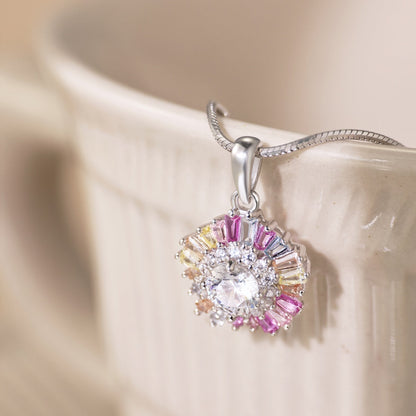[Royal Jewelry]Charming Flower Colorful Necklace