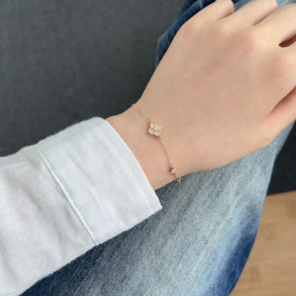 [Royal Jewelry]Delicate Four Leaf Clover Bracelet