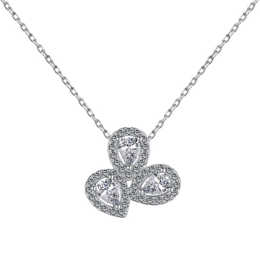 [Royal Jewelry]Elegant Flower Shape Pear Cut Necklace