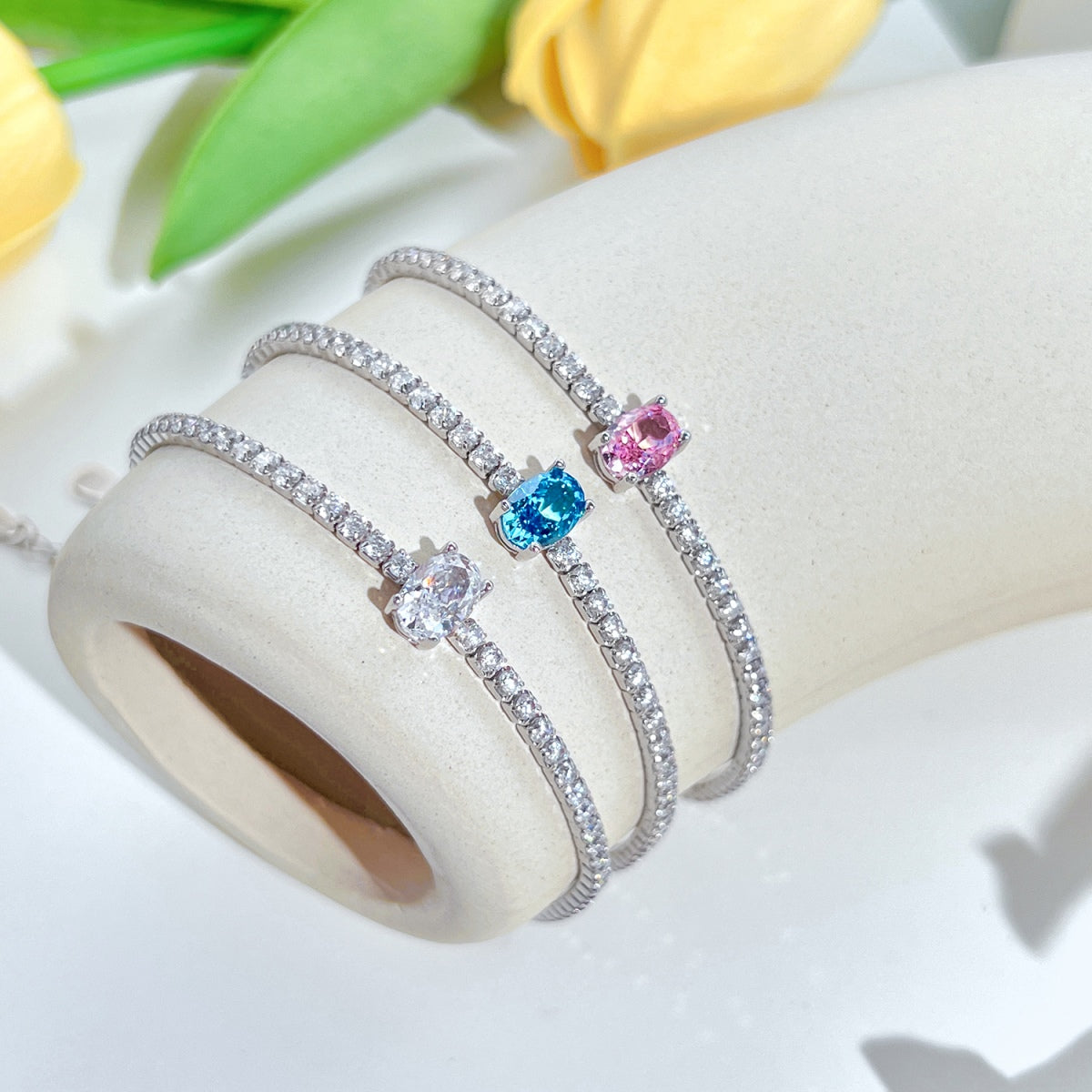 [Royal Jewelry]0.75 Carat Exquisite Oval Cut Daily Bracelet