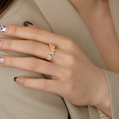 [Royal Jewelry]Delicate Multi Cut Ring
