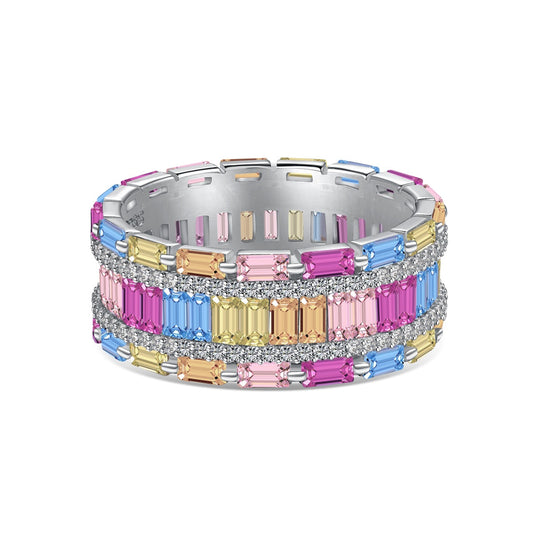 [Royal Jewelry]Dazzling Colorful Radiant Cut Party Ring