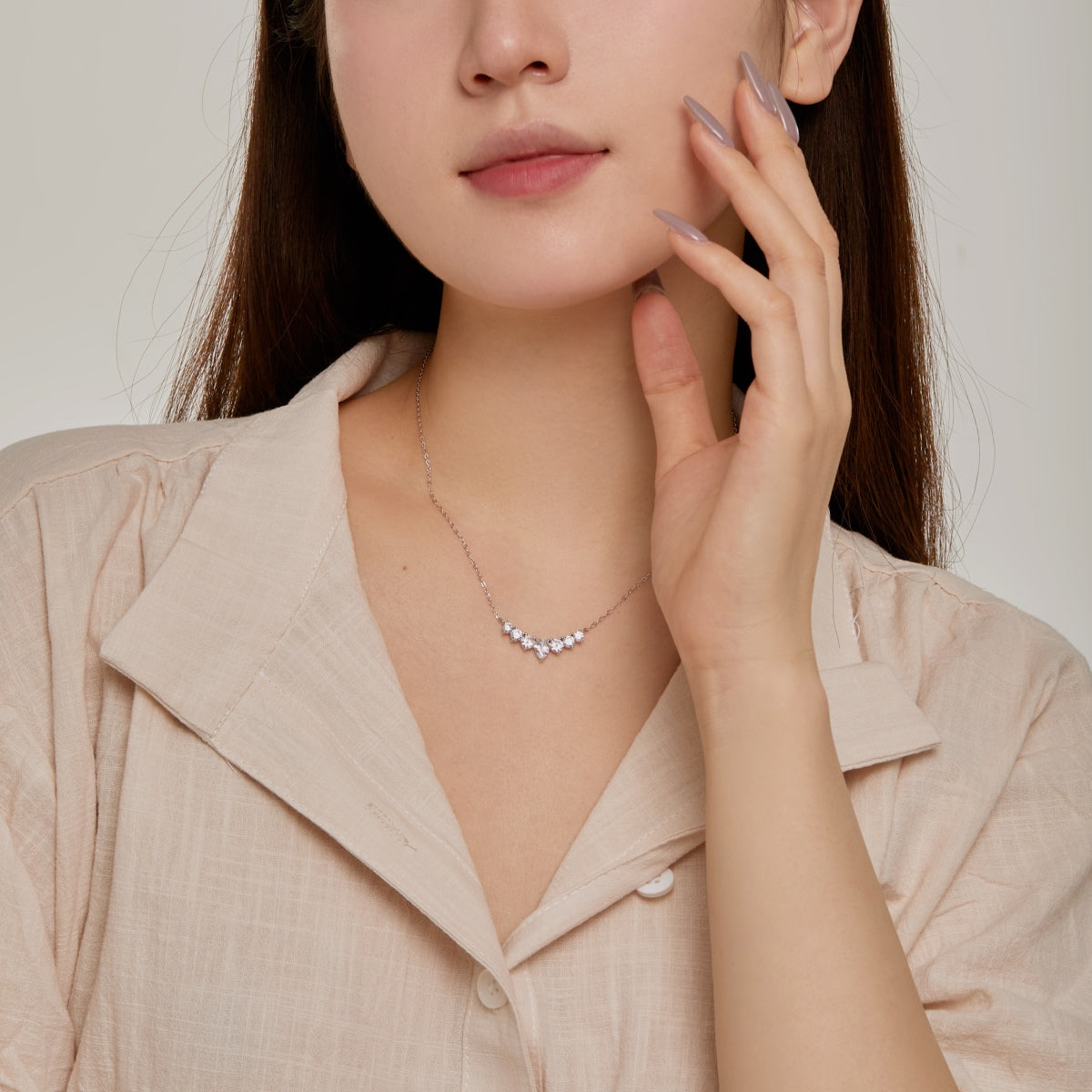 [Royal Jewelry]Dainty Colorful Heart Necklace