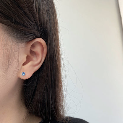 [Royal Jewelry]Sparkling Colorful Round Shape Earrings
