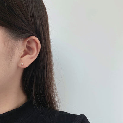 [Royal Jewelry]Sparkling Colorful Round Shape Earrings