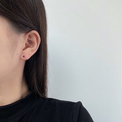 [Royal Jewelry]Sparkling Colorful Round Shape Earrings