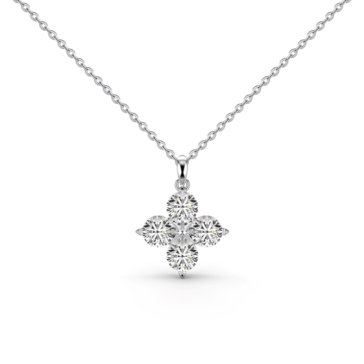 [Royal Jewelry]Four-Leaf Clover And Eight-Pointed Star Necklace