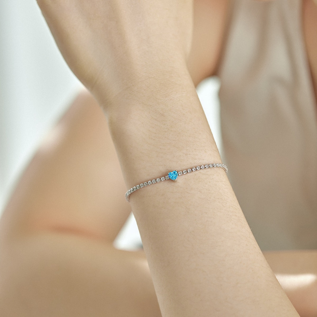 [Royal Jewelry]0.5 Carat Elegant Romantic Heart Shape Lover Bracelet