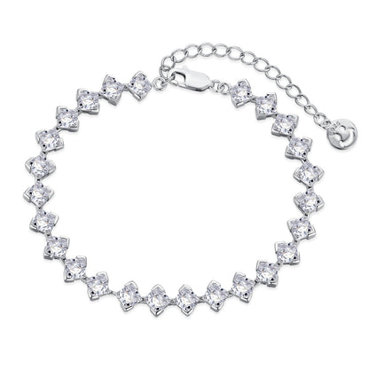 [Royal Jewelry]0.5 Carat Ornate Princess Cut Daily Bracelet